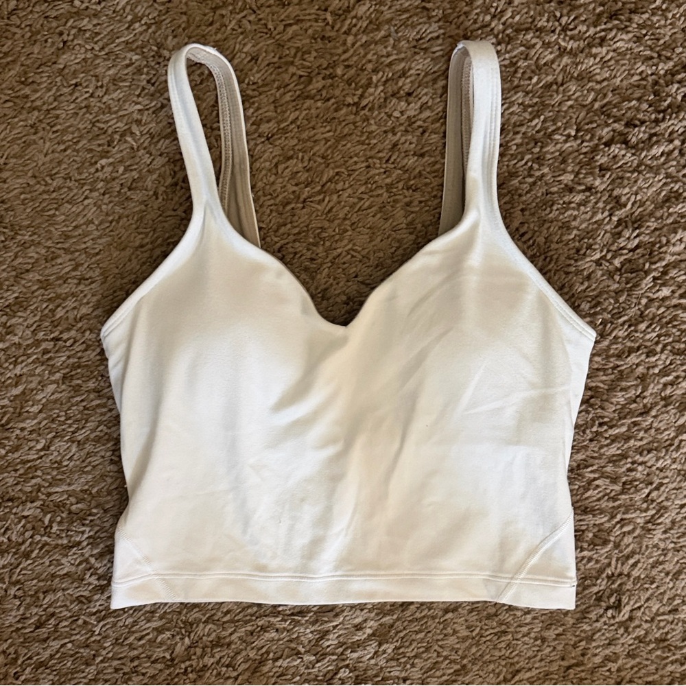 White Align Crop Top